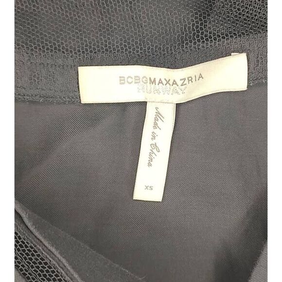 BCBGMaxazria Runway Black Mesh Half Sleeve Dress XS - Picture 5 of 6